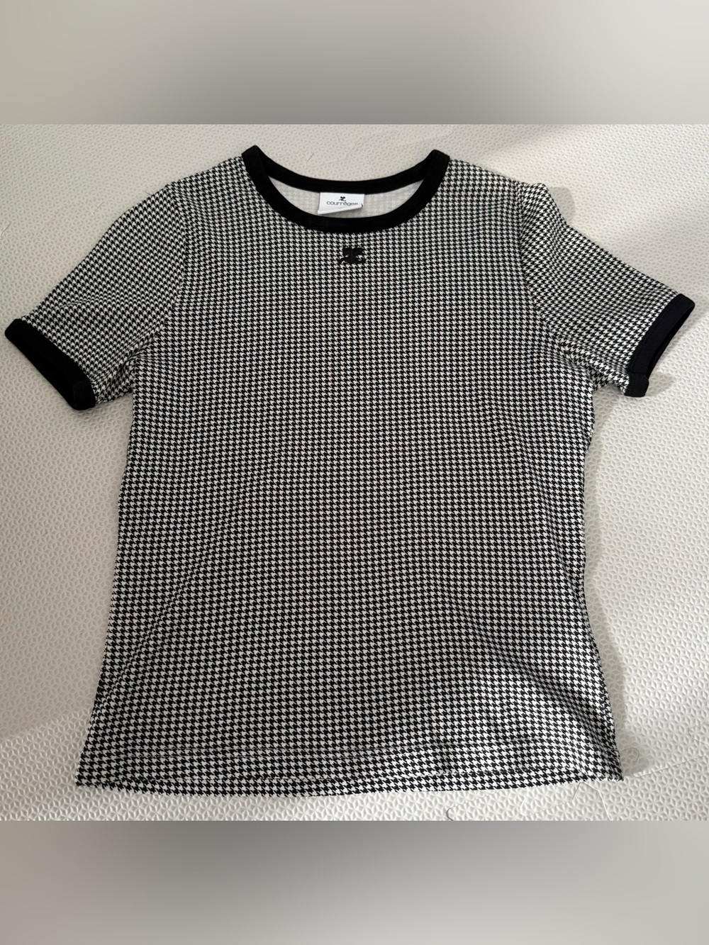 Courreges contrasting-trim cotton T-shirt